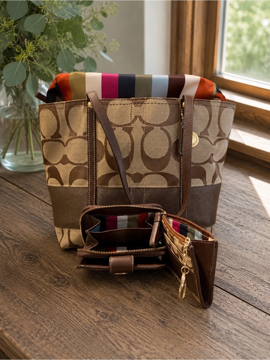 Coach Handbags - Coach Signature Stripe 65th Anniversary Legacy Bundle